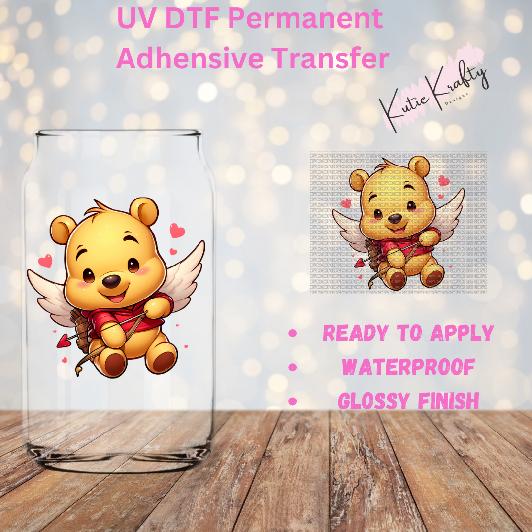 Cupid Honey Bear - 4 in UV DTF Decal